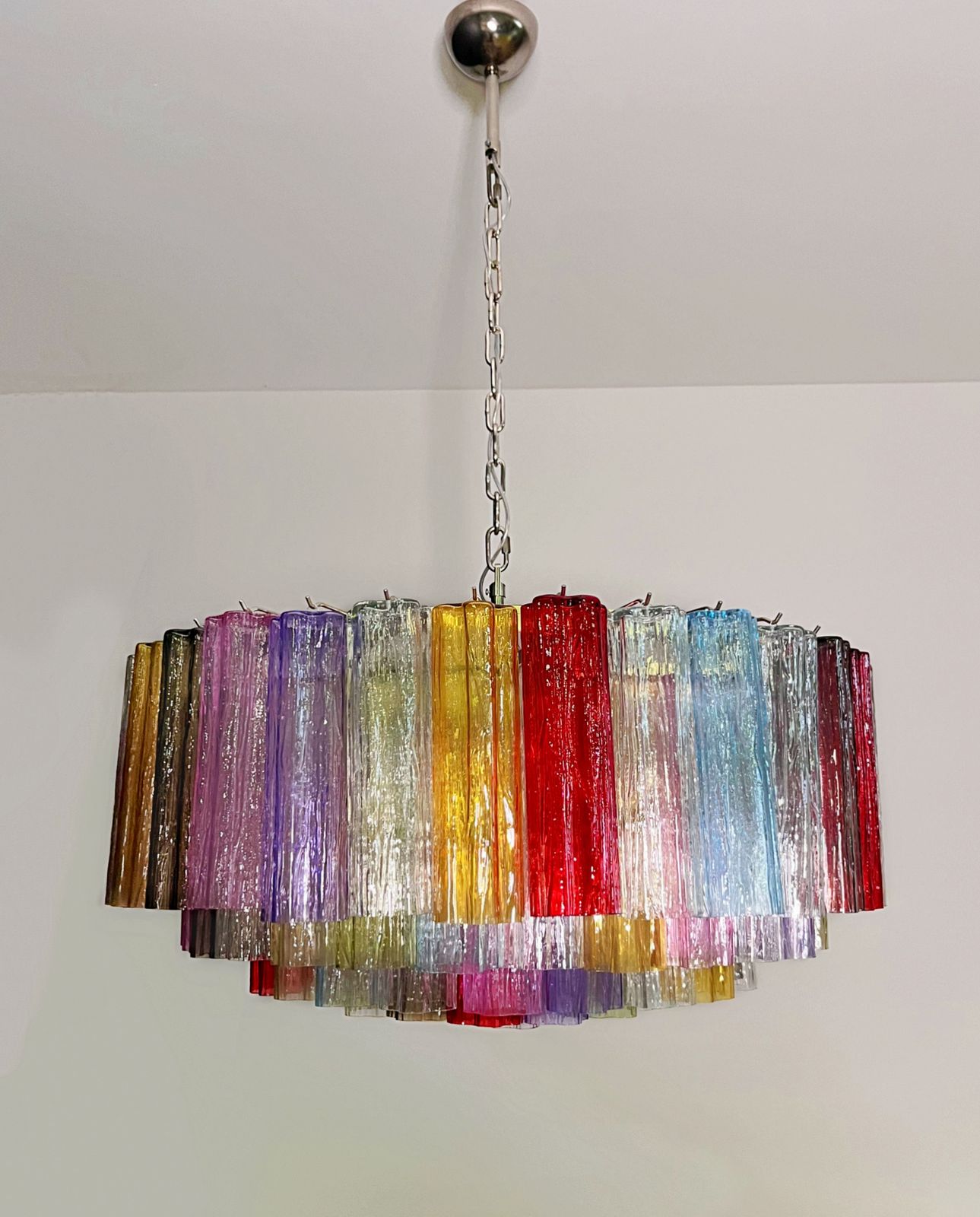 Large Murano Glass Chandelier  101 Multicolored Tube Glasses photo furniture