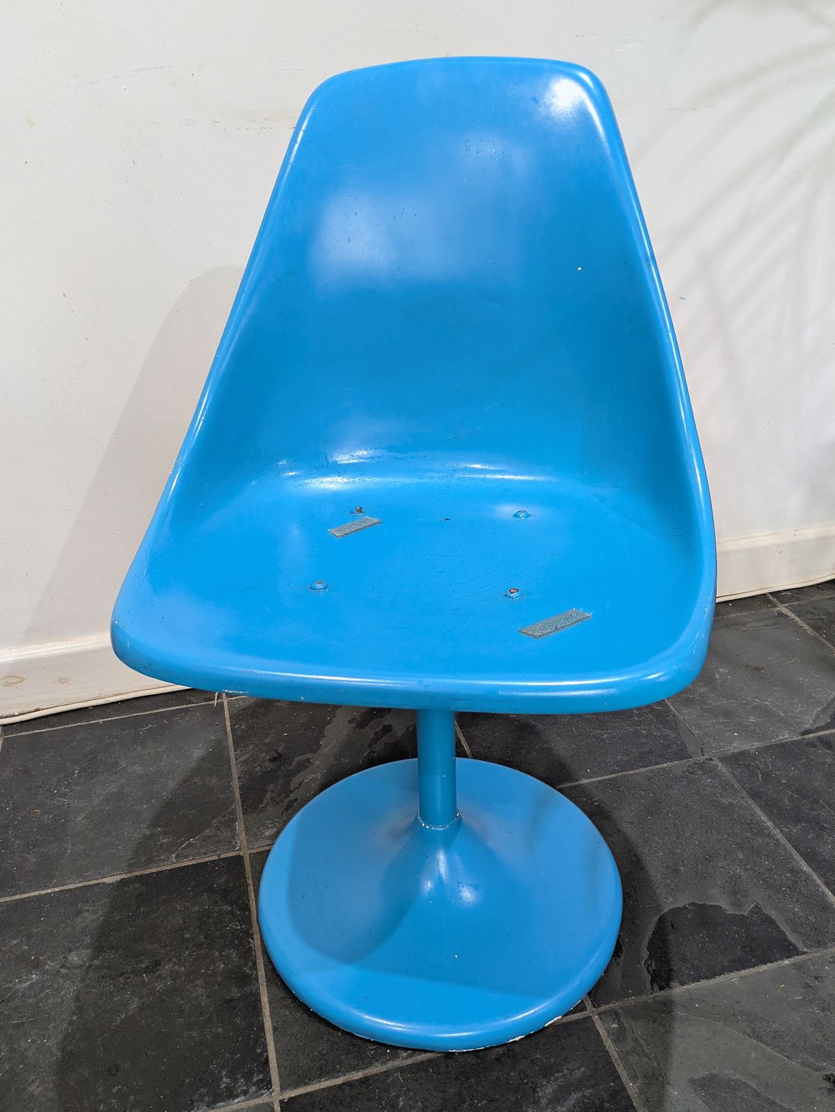 Set Of 4 Vintage 1960s Tulip Chairs   Blue   Eero Saarinen / Knoll Reproductions photo vintage