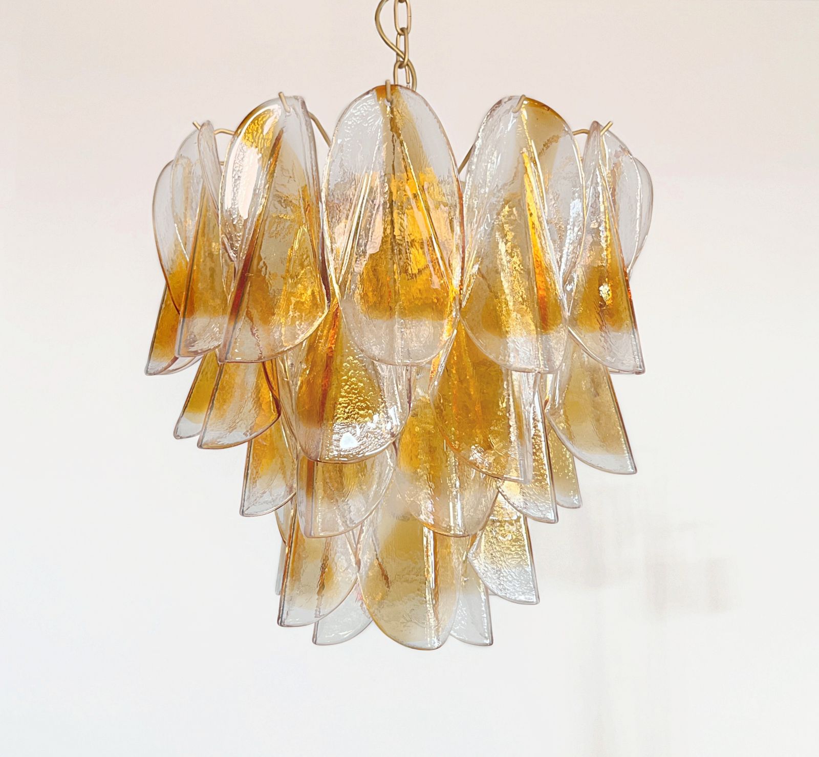Italian Vintage Murano Chandelier   Mazzega   41 "Rondini" Amber Glass photo 980.0