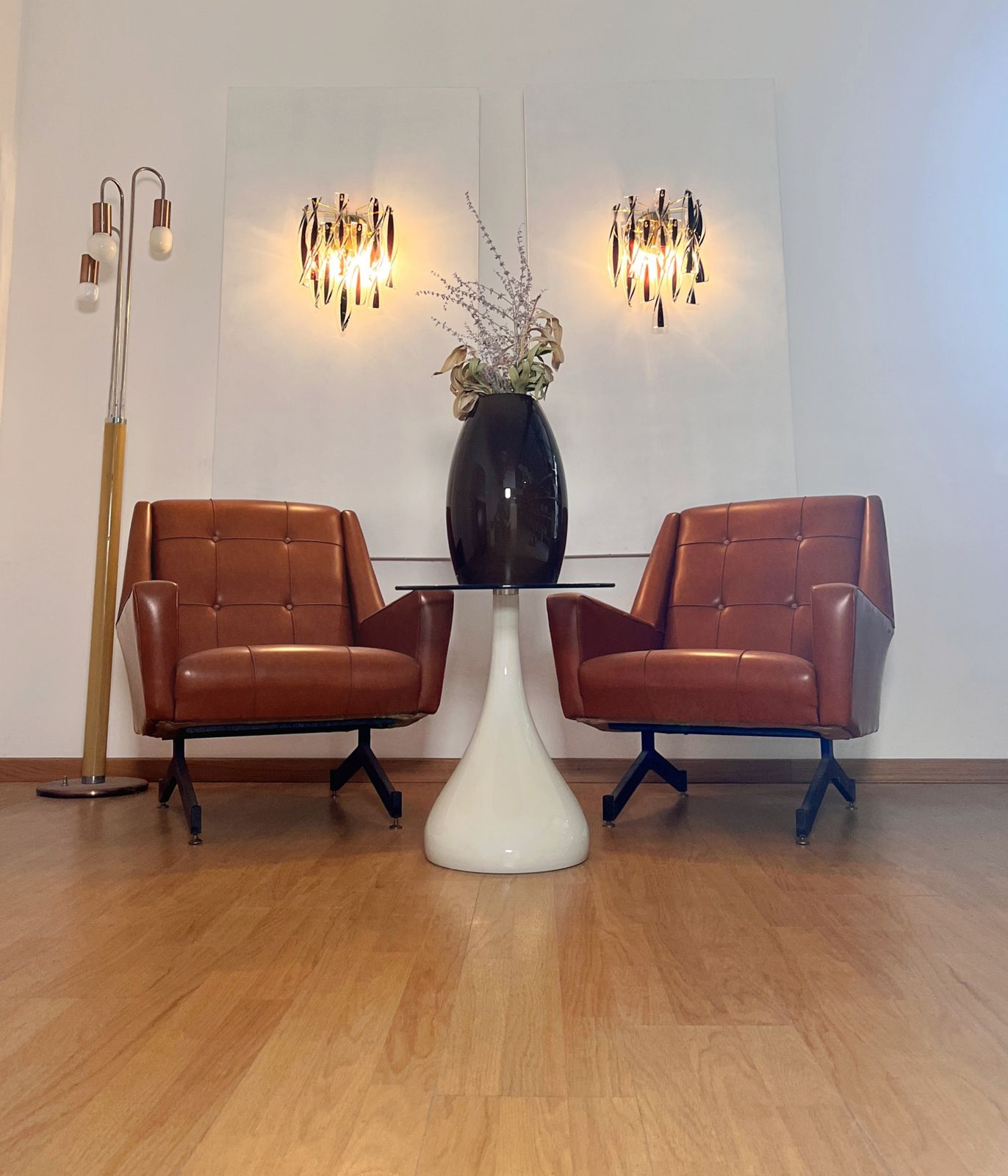 photo for sale Pair Of Murano Wall Sconces