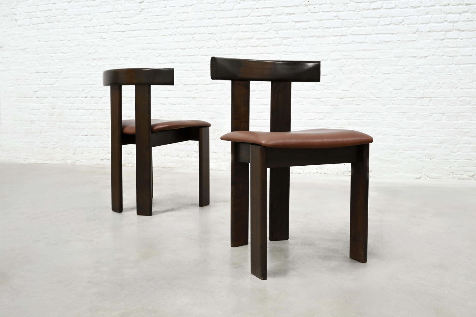 Dining Set By Luigi Vaghi For Former With Six Leather Chairs, Italy 1960's photo vintage