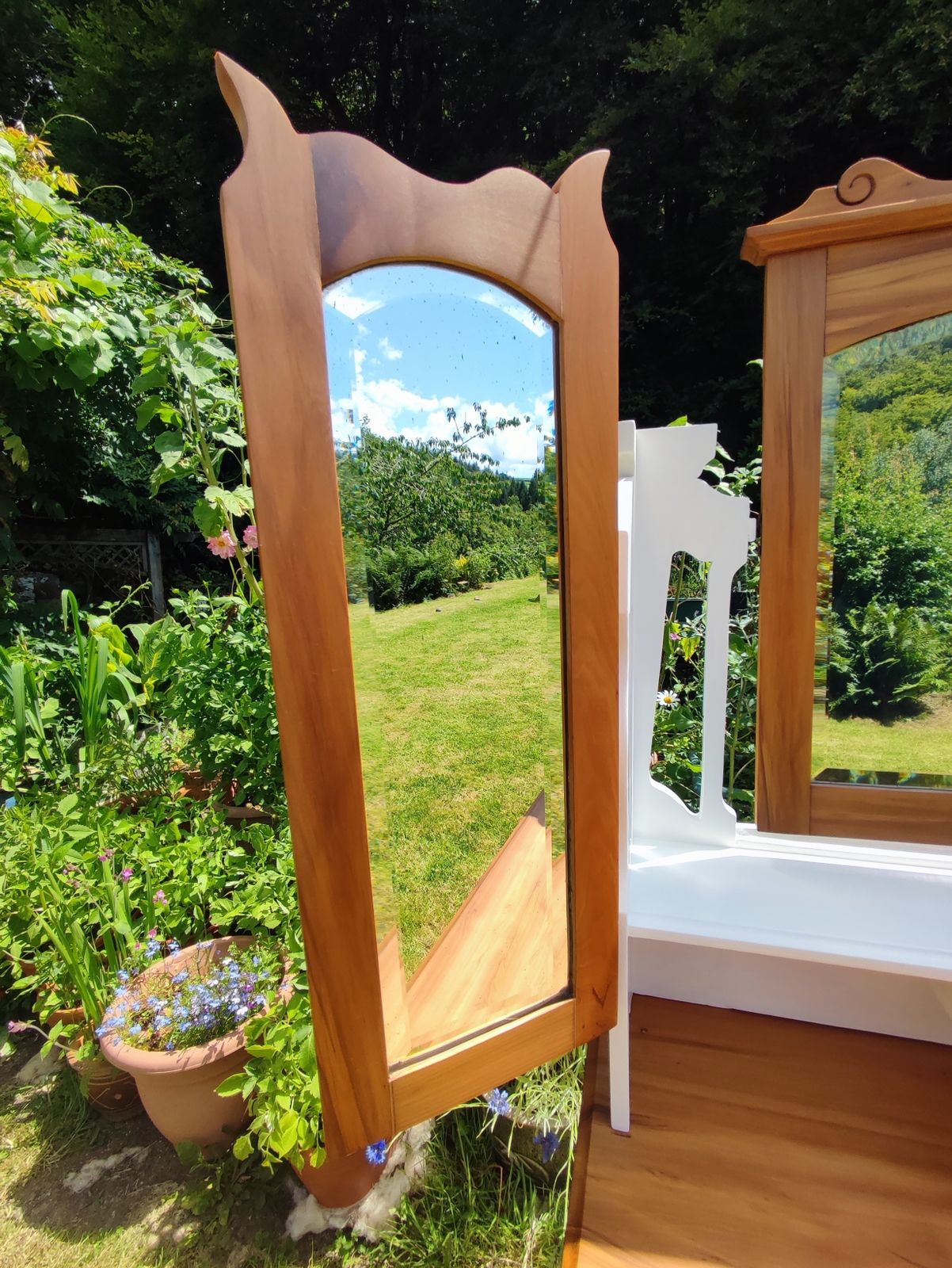 Edwardian Walnut Mirrored Dressing Chest – Fully Restored   Original Handles   Simply Stunning! photo vintage