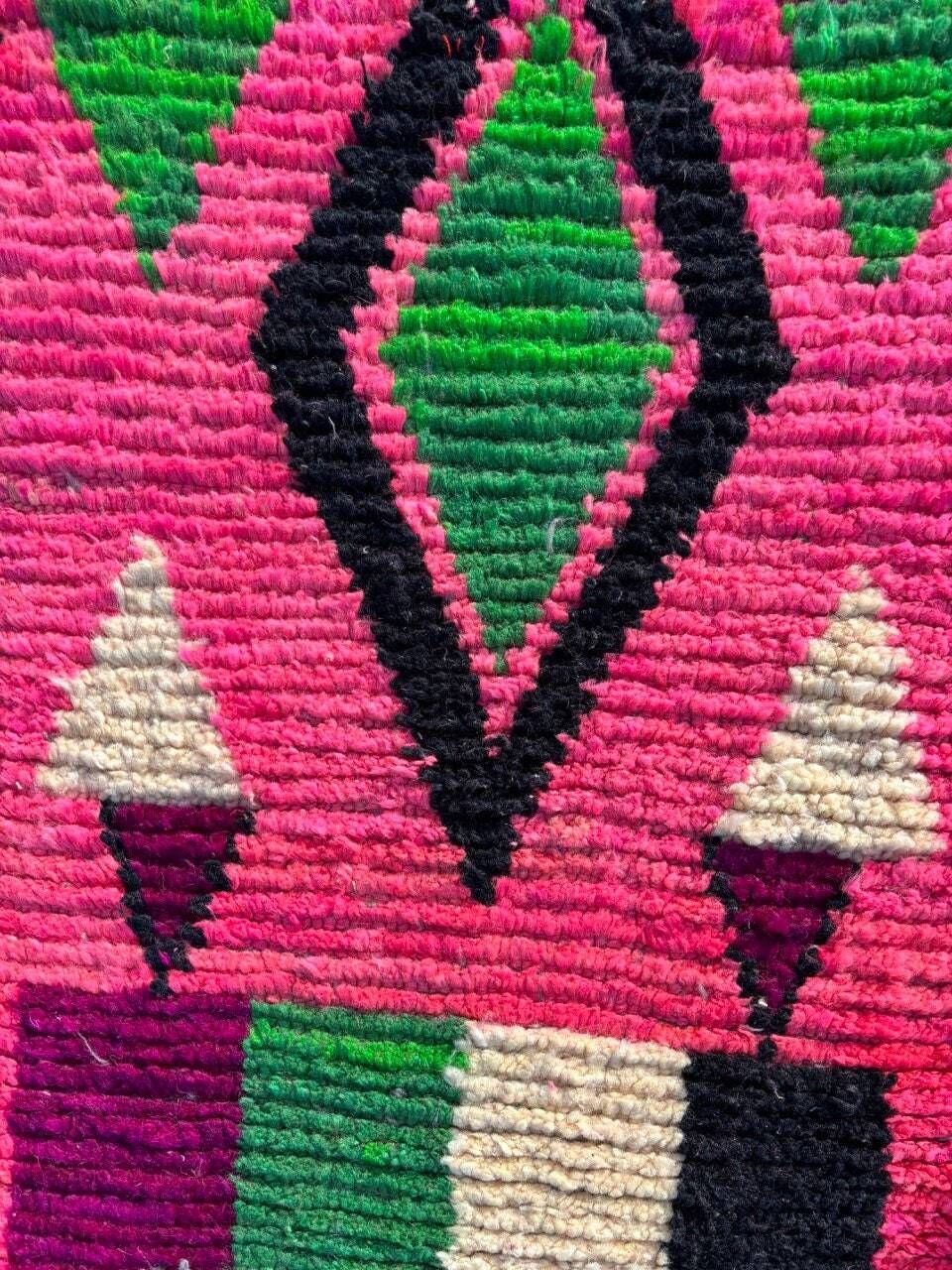 Hand Knotted Pink Moroccan Runner Rug Exquisite Handmade Traditional Pink Moroccan Berber Hallway Rug Premium Craftsmanship 70x330 Cm photo vintage