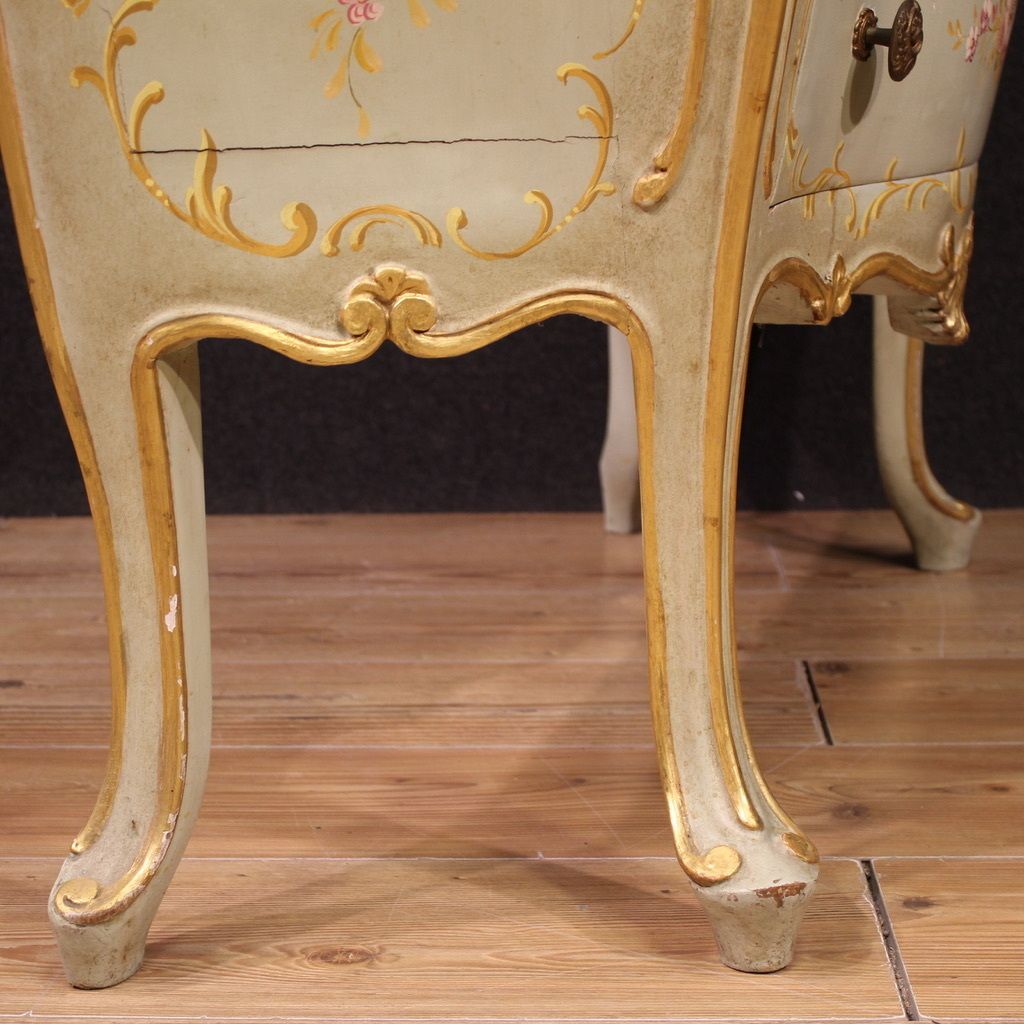 Venetian Lacquered, Painted And Gilded Dresser From The 20th Century photo vintage