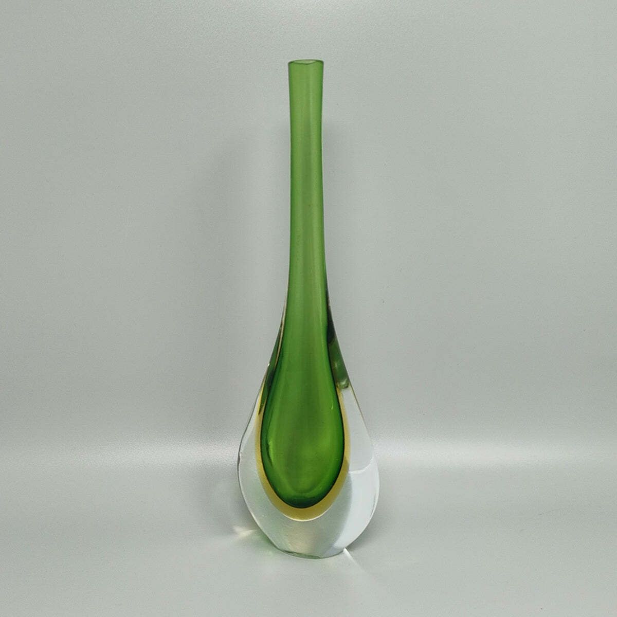1960s Gorgeous Green And Yellow Vase By Flavio Poli photo Home Decor