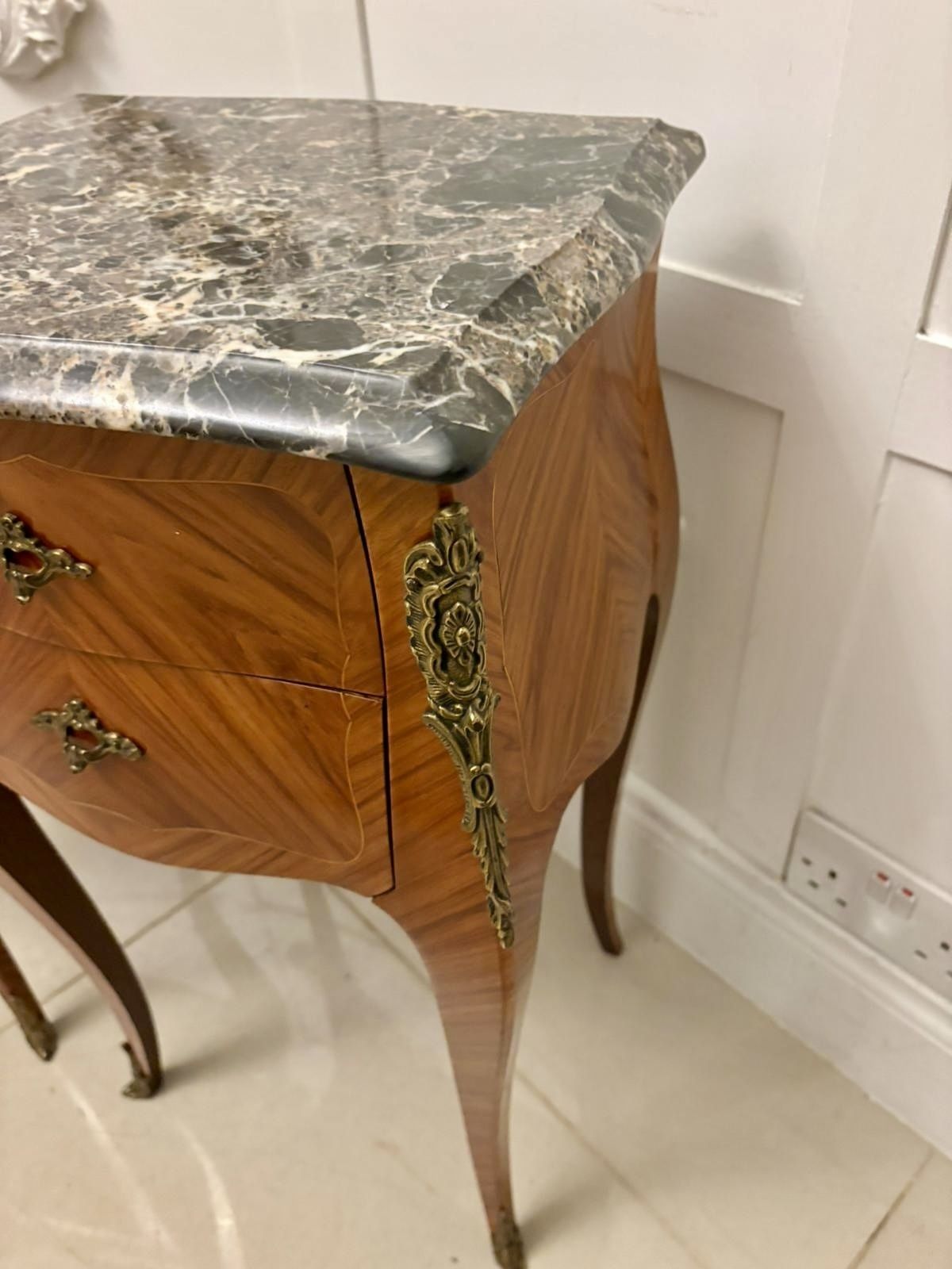 Antique Pair Of Quality French Marble Top Side Cabinets photo Furniture