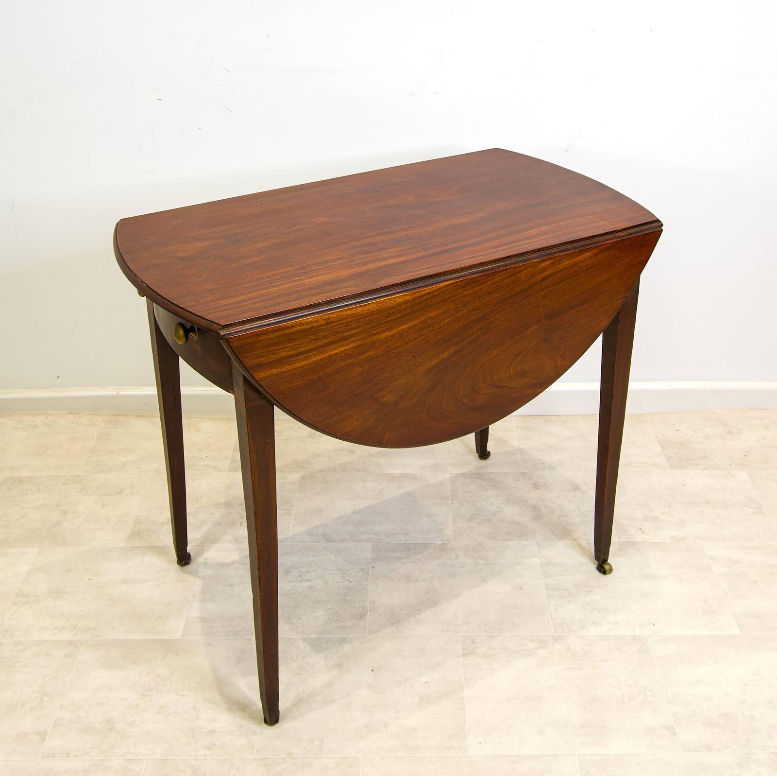George III Mahogany Pembroke Table With Drawer And Brass Castors C.1810 photo Furniture