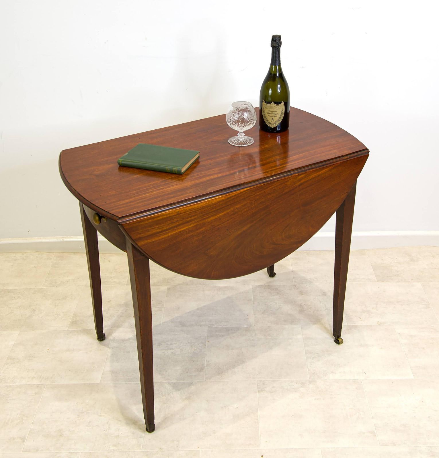 George III Mahogany Pembroke Table With Drawer And Brass Castors C.1810