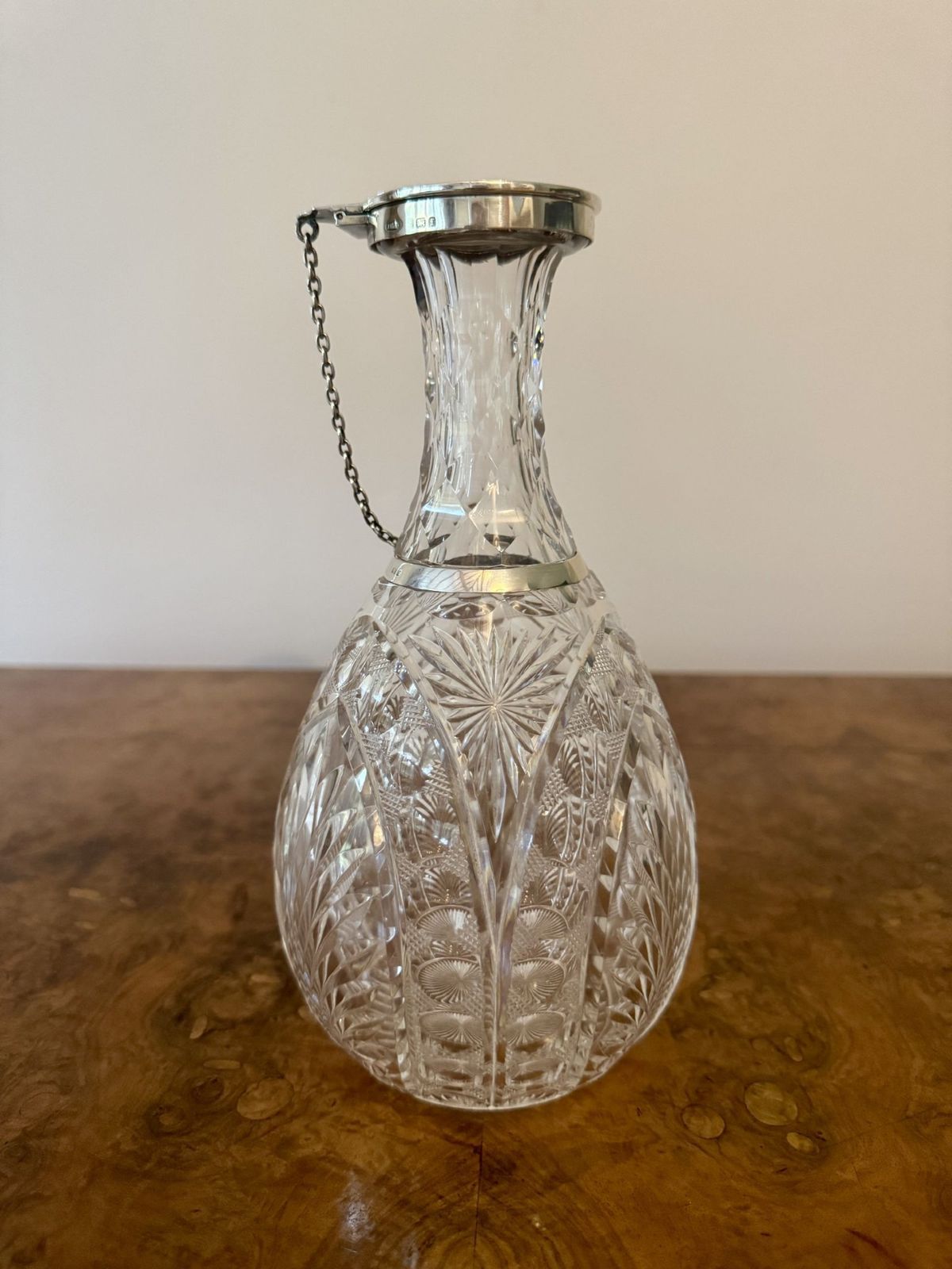 Fantastic Quality Antique Silver Collar Decanter photo for sale