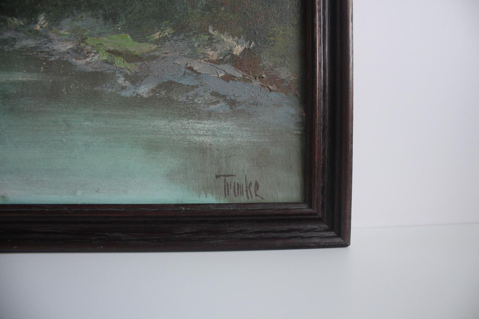 Hand Painted Painting, Oil On Fiberboard, Signed, Czechoslovakia, 1960's. photo 666.0