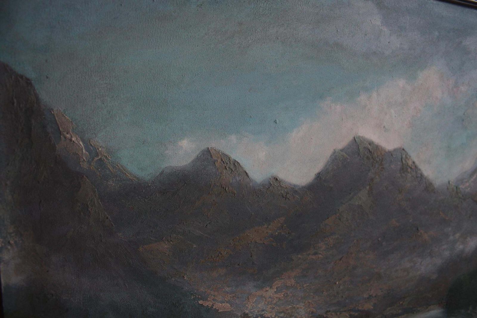 Art Hand Painted Painting, Oil On Fiberboard, Signed, Czechoslovakia, 1960's. photo