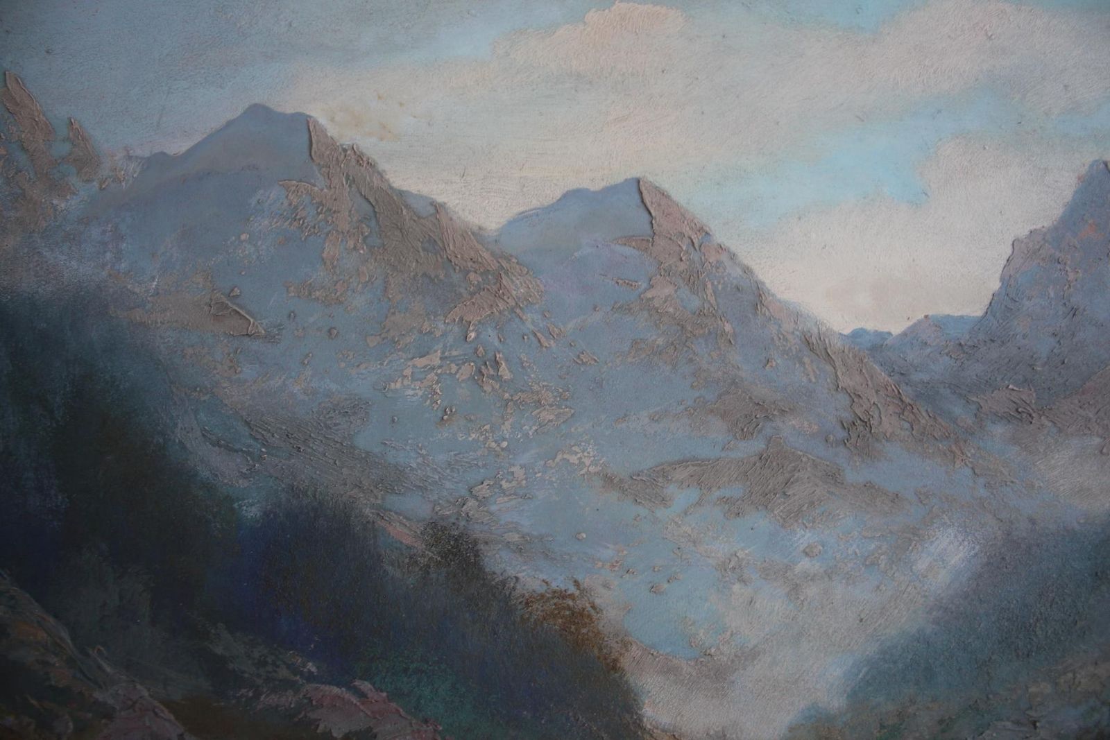 photo for sale Hand Painted Painting, Oil On Fiberboard, Signed, Czechoslovakia, 1960's.