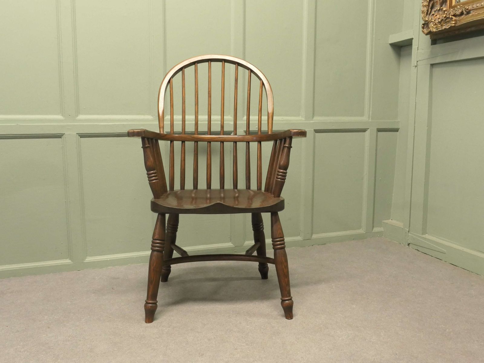 Elm Country Carver Chair With Crinoline Stretcher photo furniture