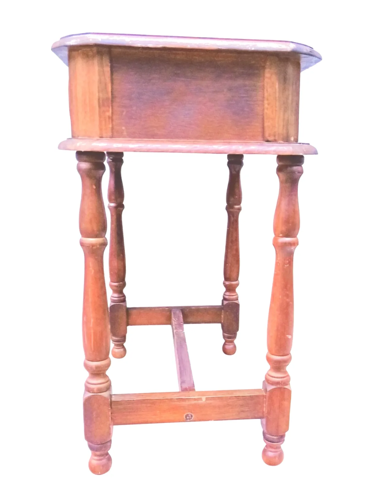 Classic Mahogany Inlaid Leather Lamp Table With Single Drawer photo furniture