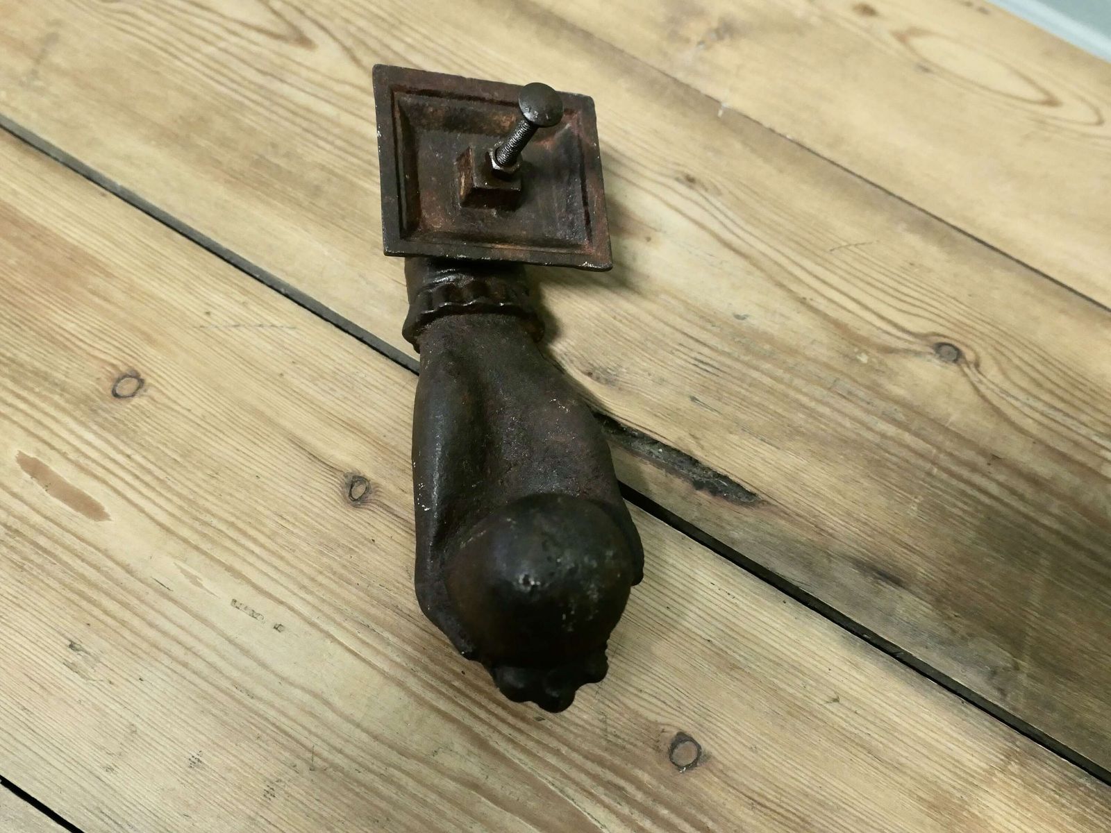 Heavy Iron Door Knocker, A Hand Knocking On The Door photo Home Fixtures