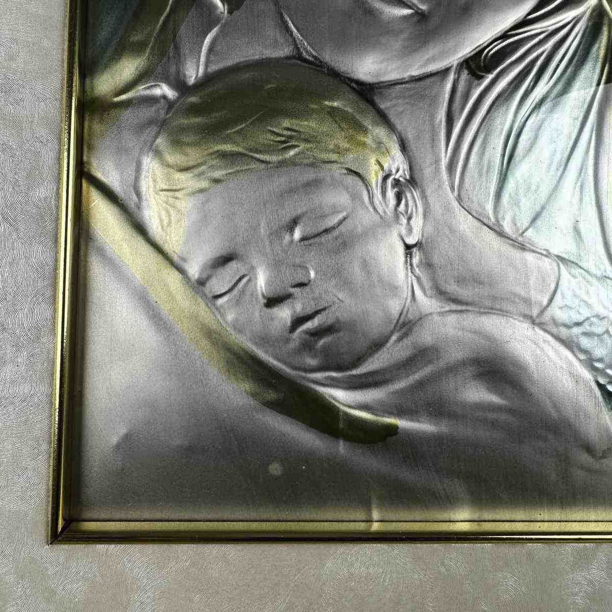 Vintage Lamina Madonna Painting With Child photo for sale