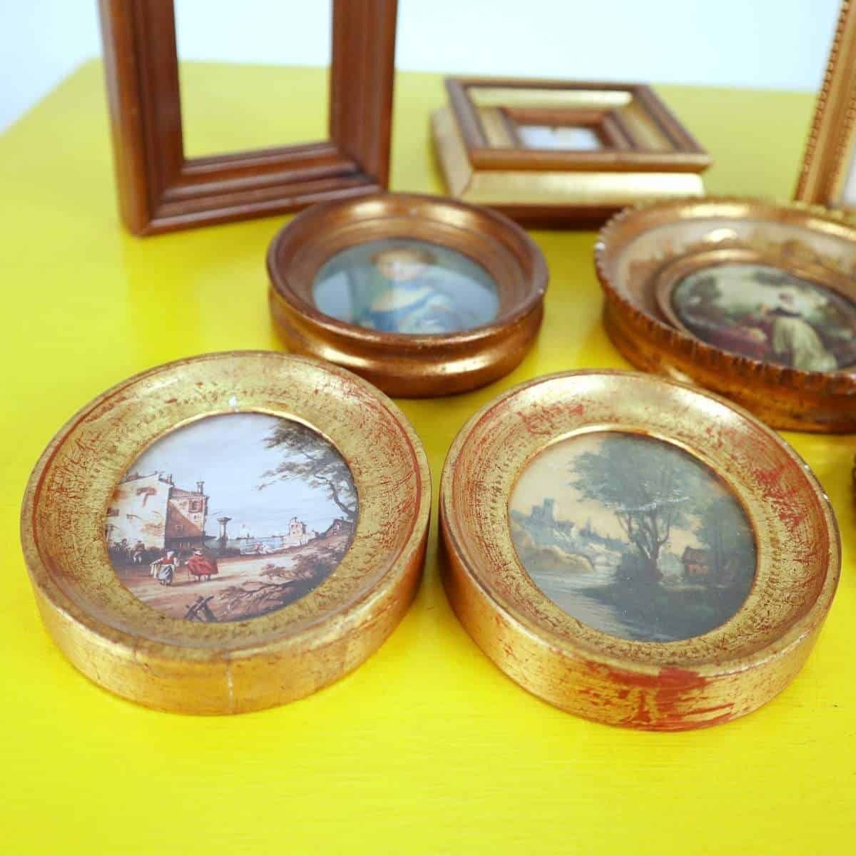 Lot Of 8 Small Vintage Wooden Frames photo 196.0