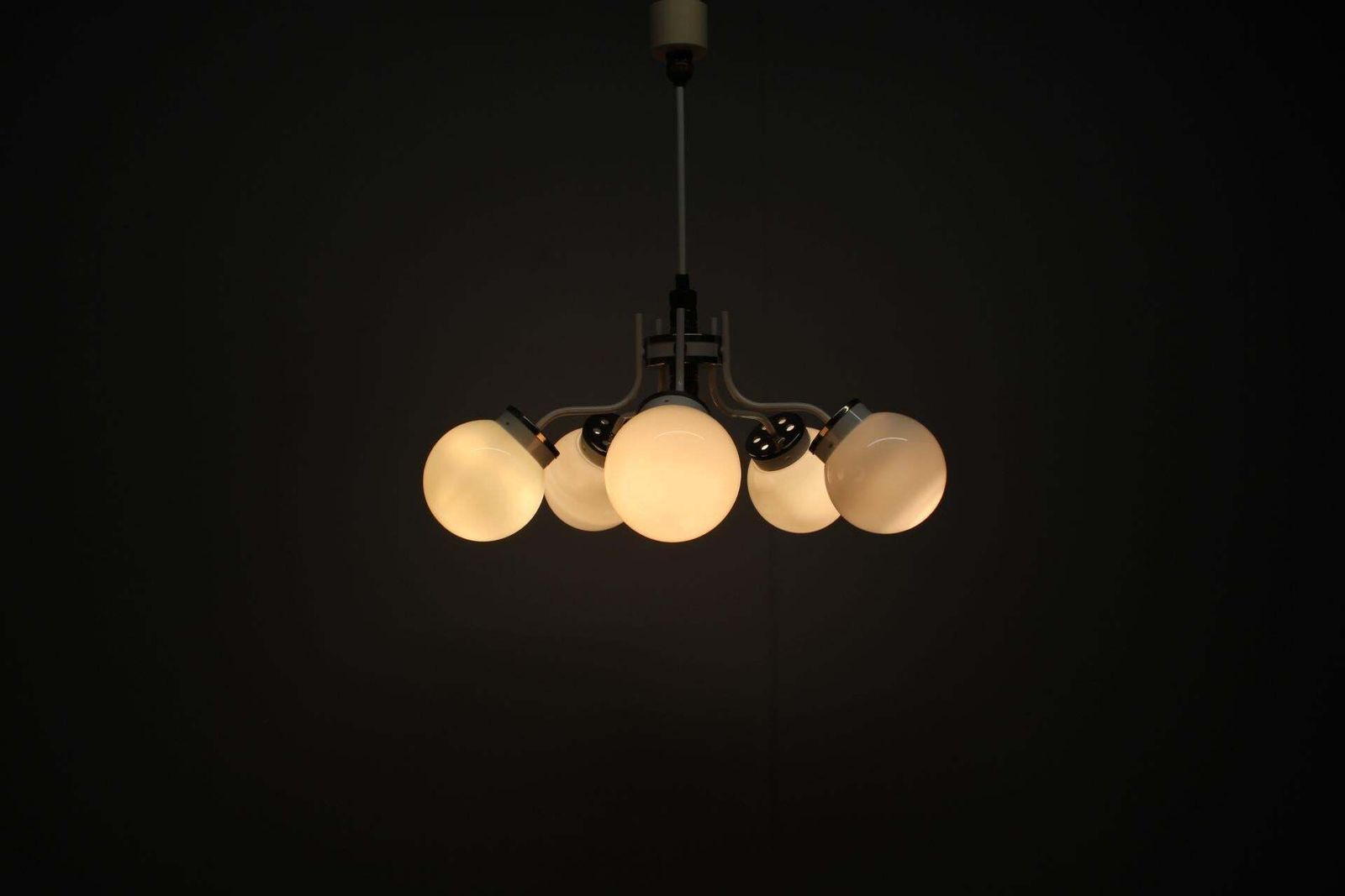 photo furniture 1970s Glass Chandelier, Czechoslovakia