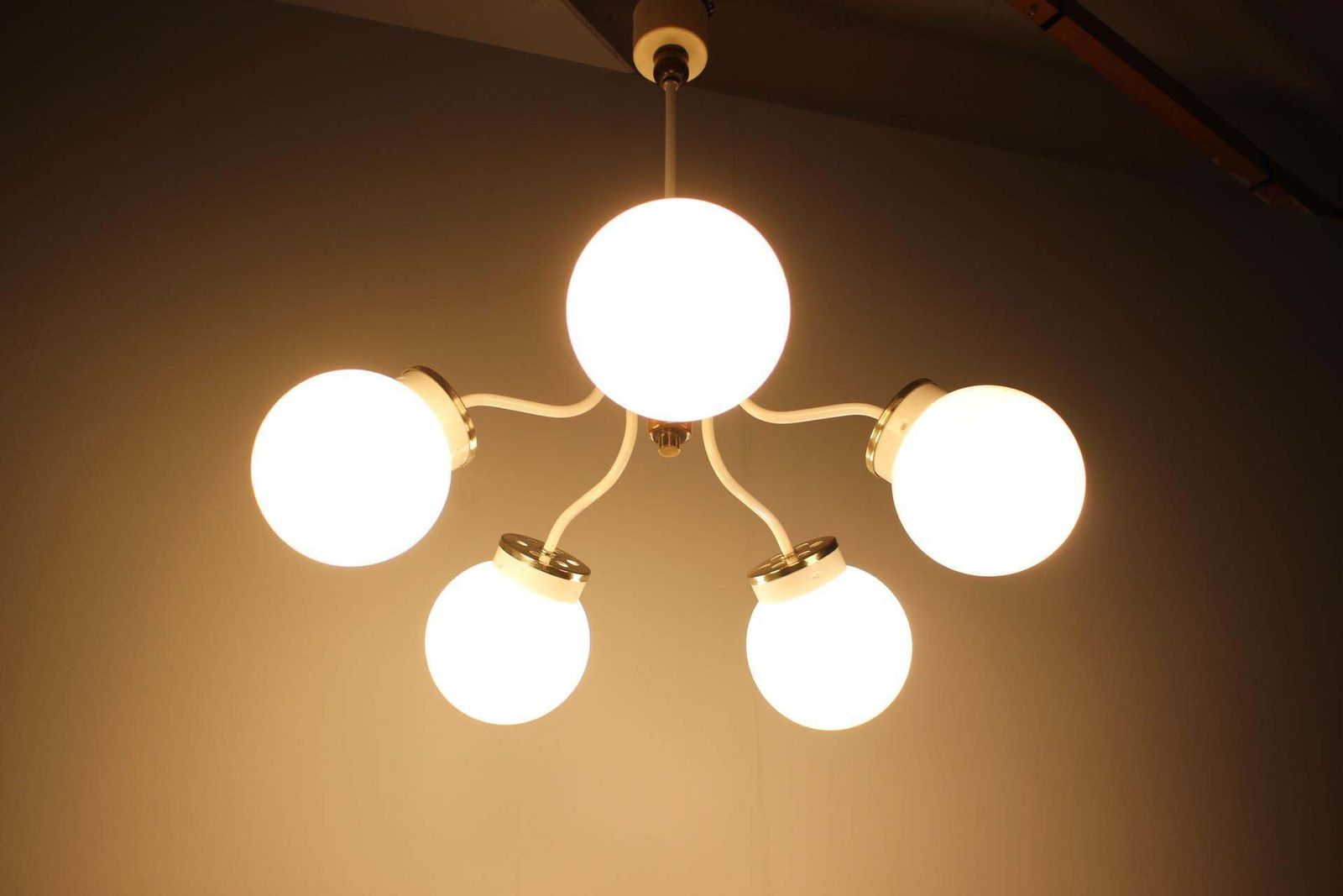 Lighting 1970s Glass Chandelier, Czechoslovakia photo