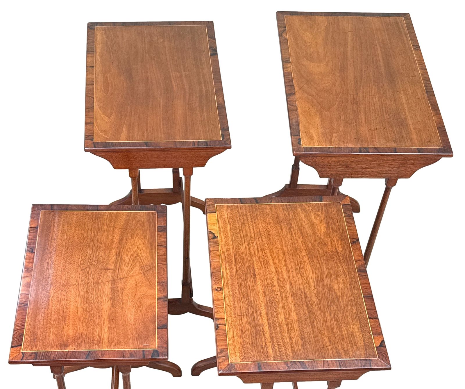 photo vintage 19th Century Mahogany Quartetto Nest Of Four Coffee Tables (England, Circa 1860)