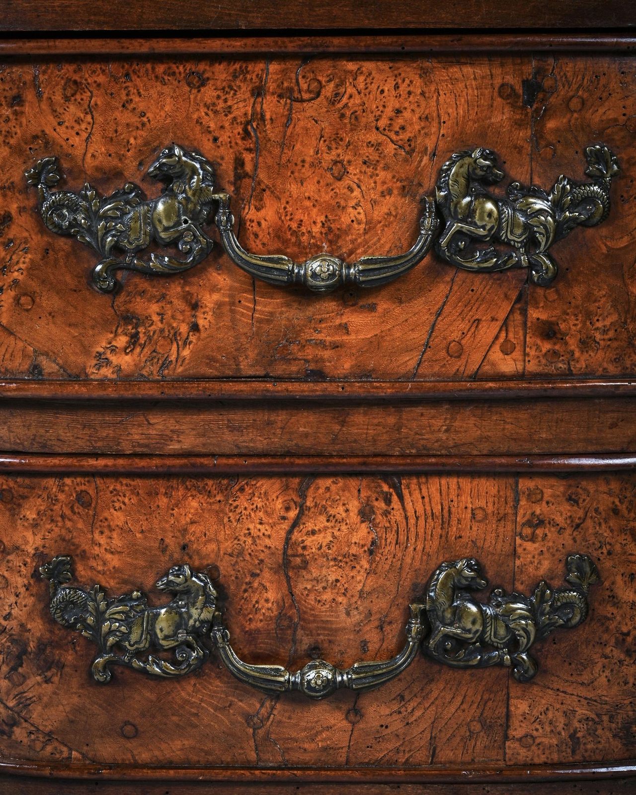 Rare Early 18th Century Louis XV Provincial Burr Elm Mazarin Commode photo 7850.0