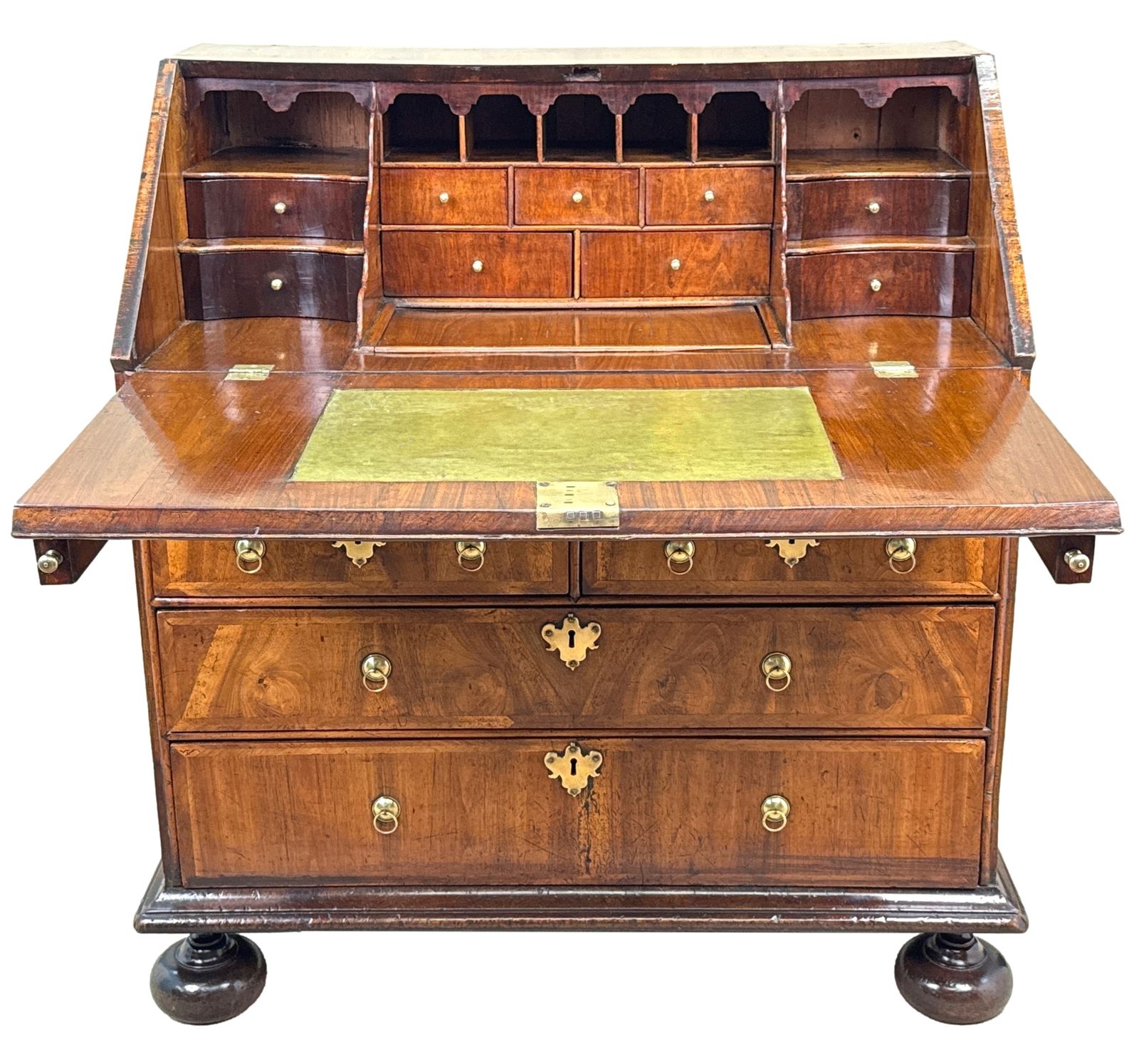 Furniture Queen Anne Early 18th Century Walnut Bureau (England, Circa 1705) photo