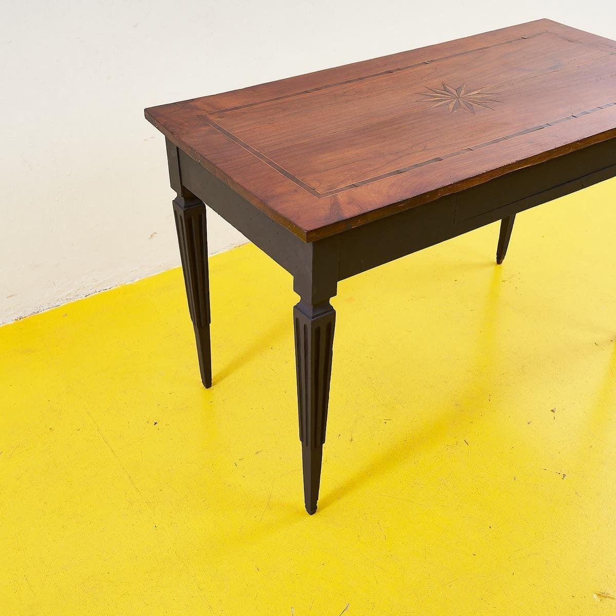 Elegant Inlaid Wooden Table, 1980s photo for sale