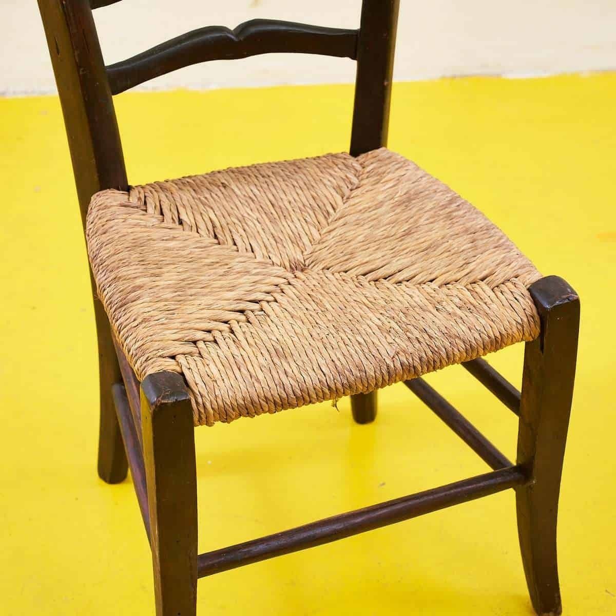 Wooden Chair With Braided Seat From The Early 1900s photo furniture