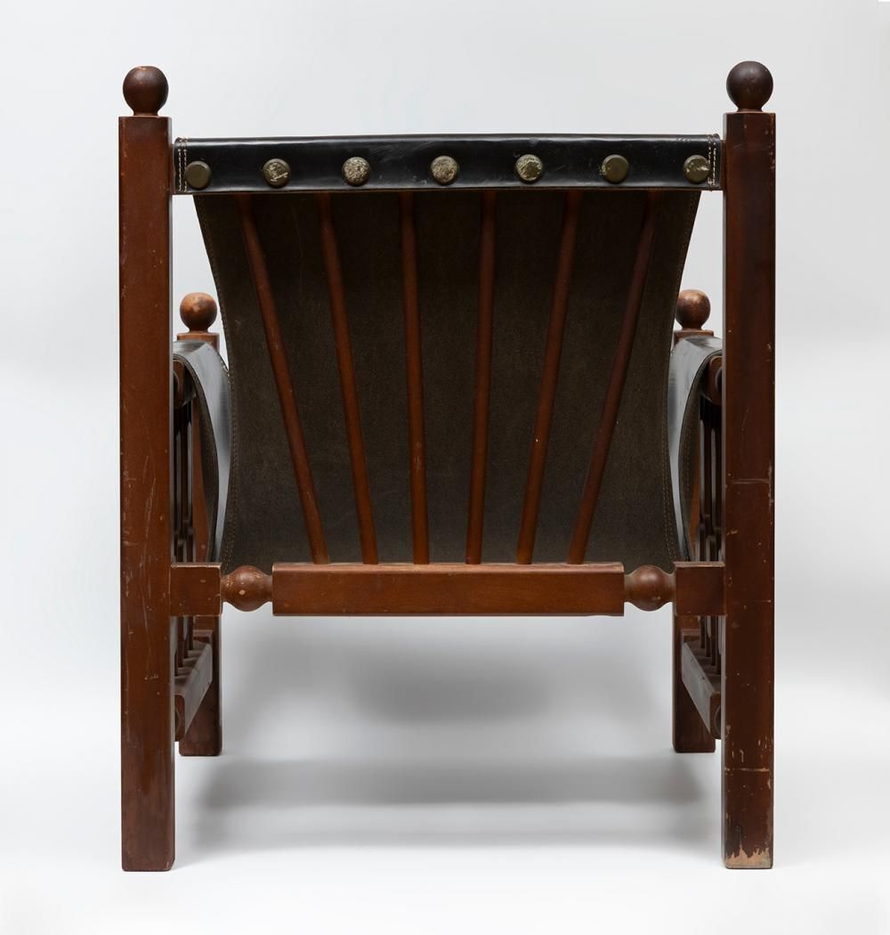 Paco Muñoz Pair Of Armchairs   Price For Both, Not Sold Separately   Wood & Leather photo for sale