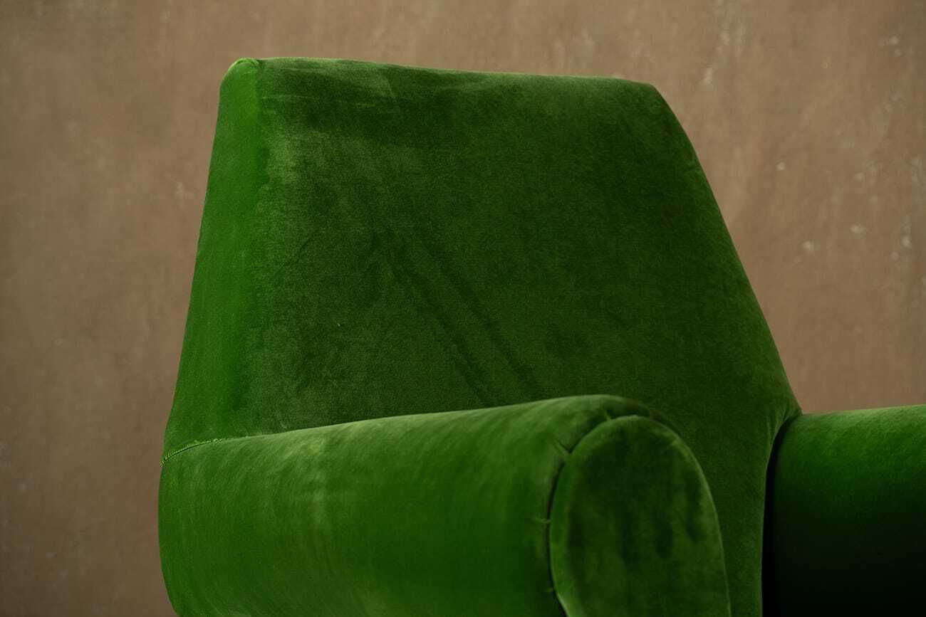 Sale ! Green Velvet Armchairs By Gigi Radice, Italy 1950’s Set Of 2 photo buy