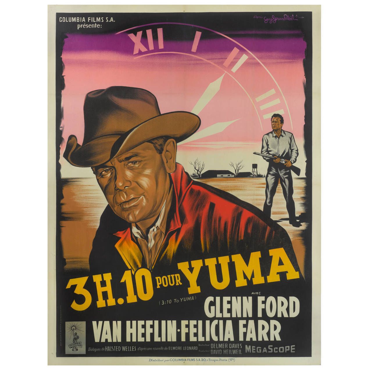 "3 H.10 Pour Yuma" Original French Film Poster