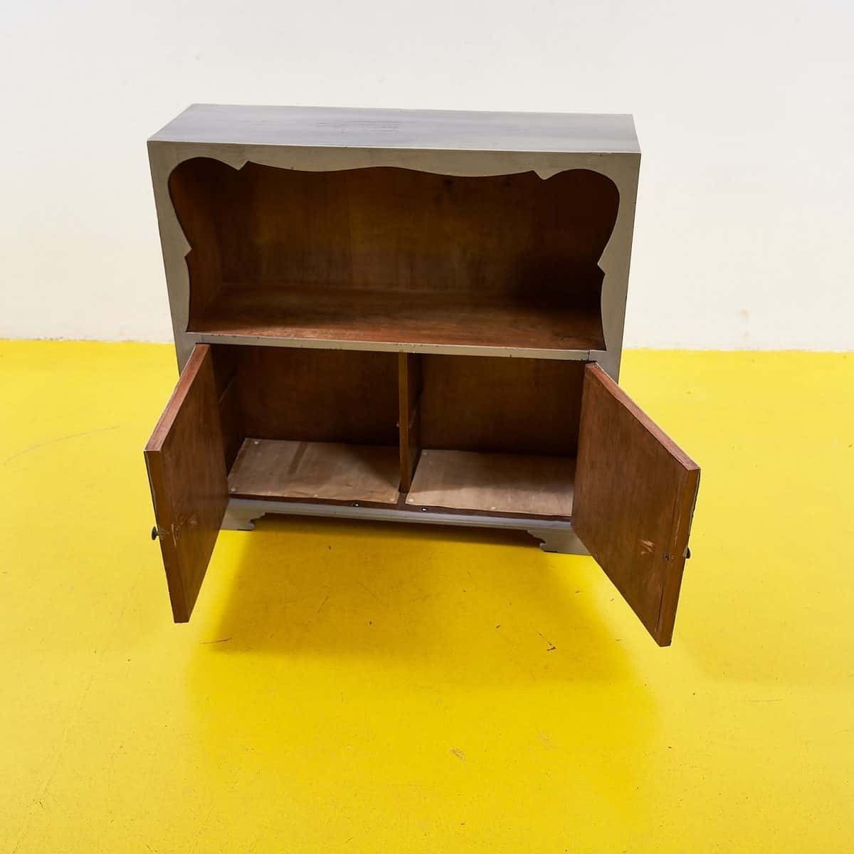 Vintage Sideboard Cabinet In Dove Gray And Wood photo 437.0