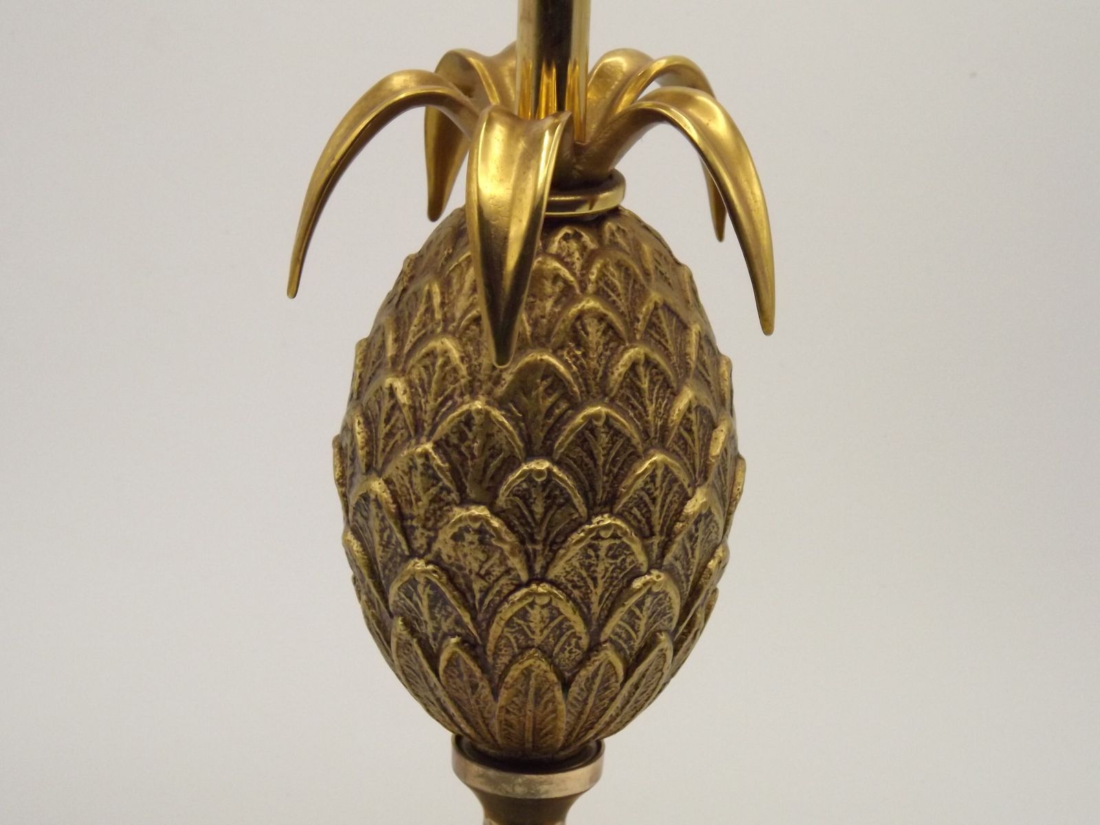 French Vintage 1970s Brass And Metal Pineapple Lamp Base In The Style Of Maison Jansen photo buy