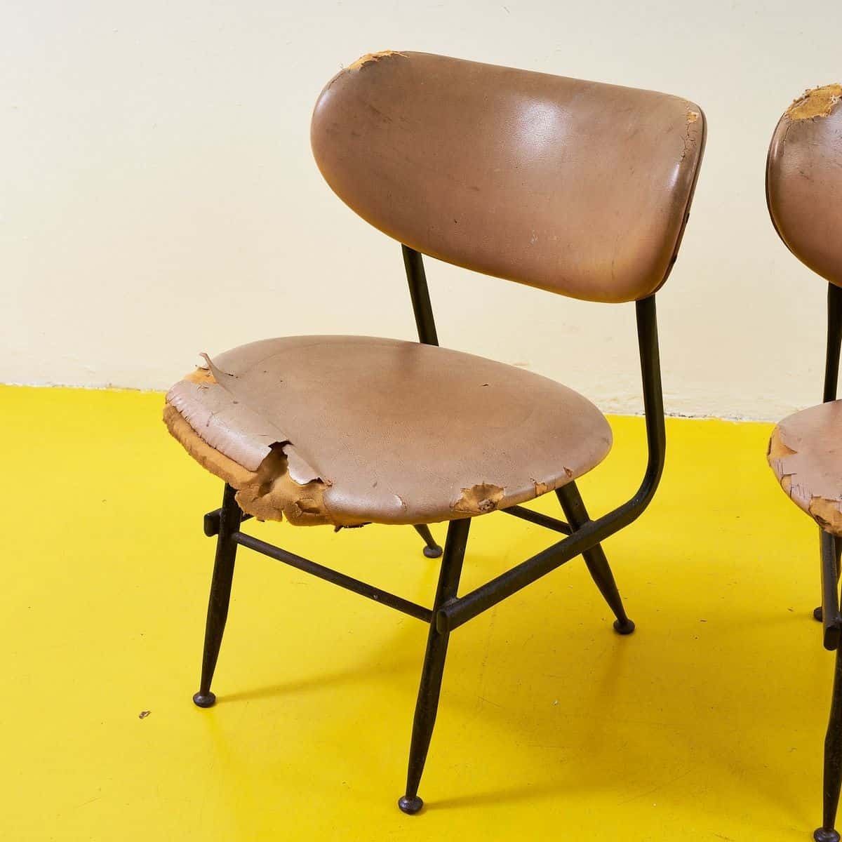 Pair Of 1950s Design Metal Armchairs photo for sale