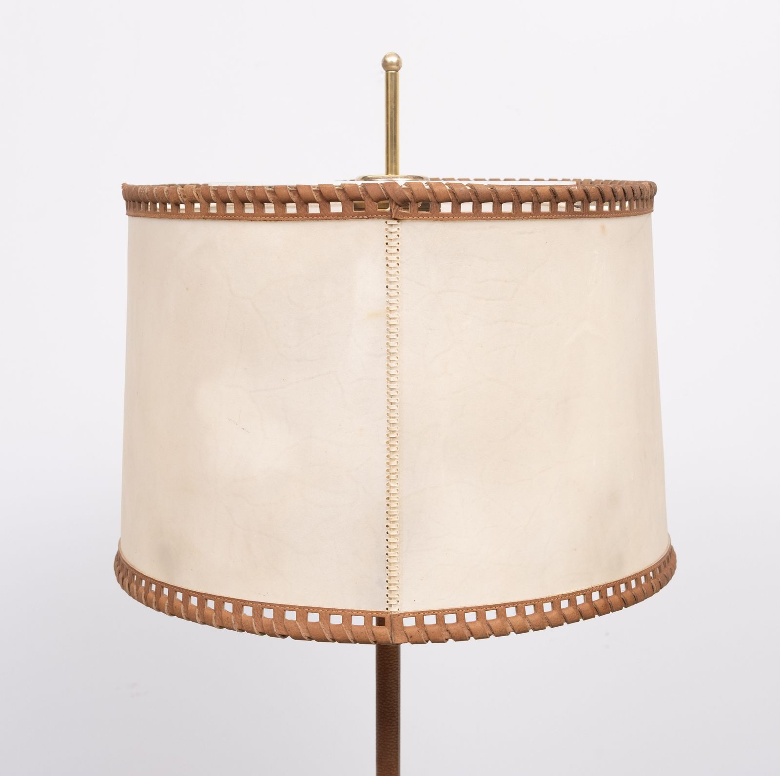 Floor Lamp Charlotte Wawer Parchment Shade Brass Details 1950s Germany photo furniture