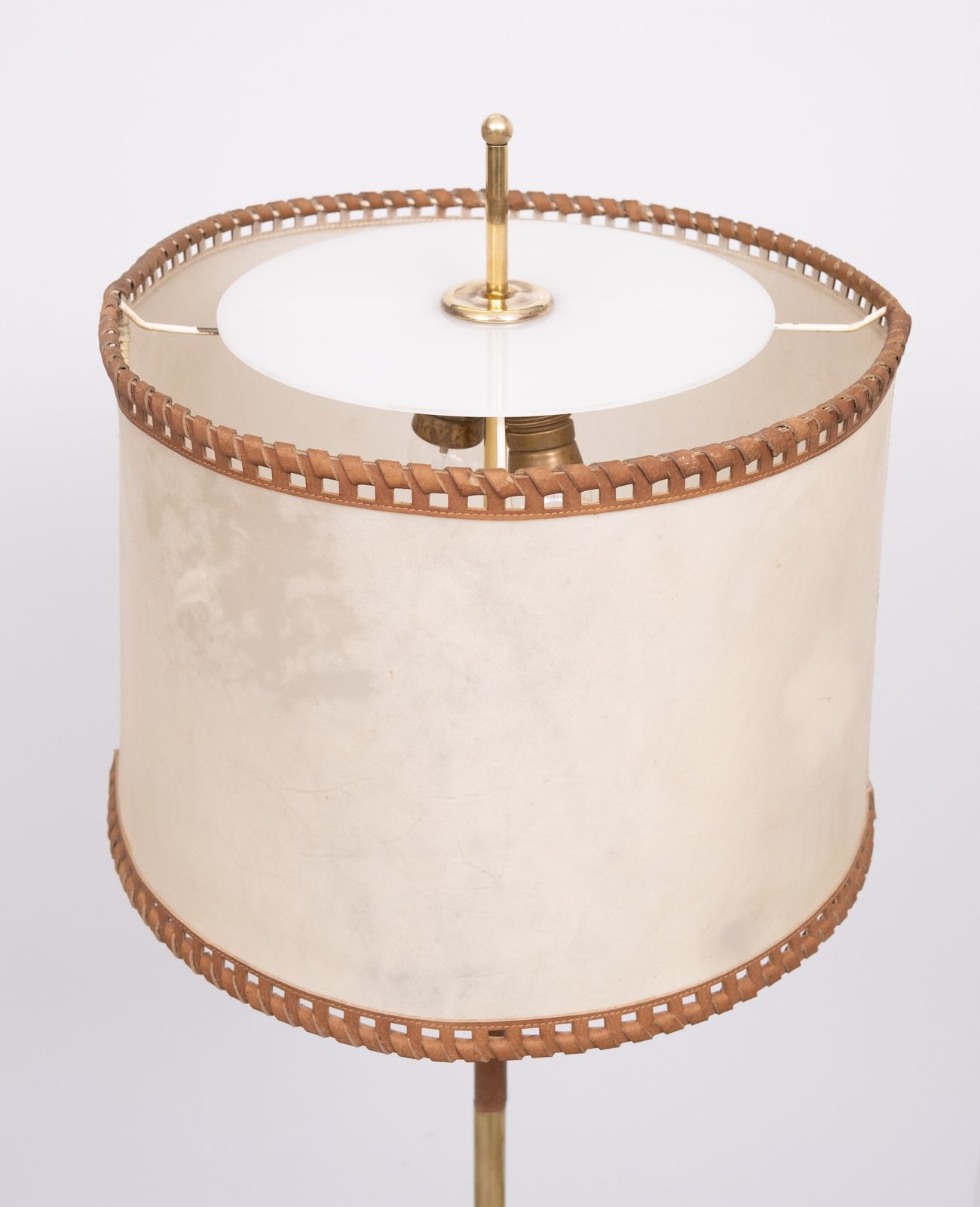 Floor Lamp Charlotte Wawer Parchment Shade Brass Details 1950s Germany photo 2100.0