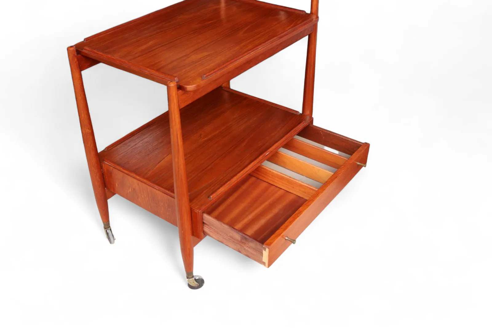 Mid Century White & Newton Teak 2 Tier Serving/Cocktail Trolley photo 175.0