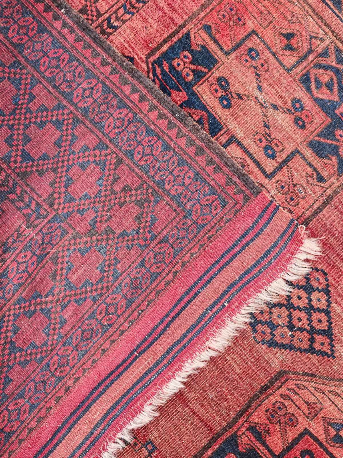photo for sale Antique Turkmen Ersari Rug, Hand Knotted In 100% Wool, Afghanistan 1920s
