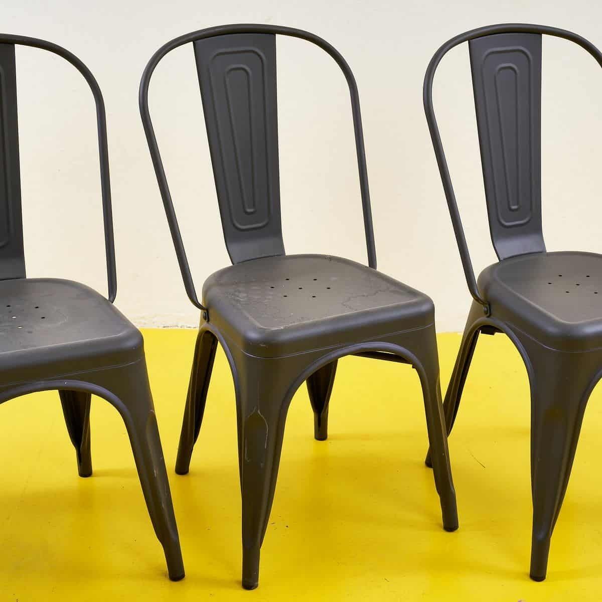 Elegant 4 Piece Industrial Style Metal Chairs photo for sale