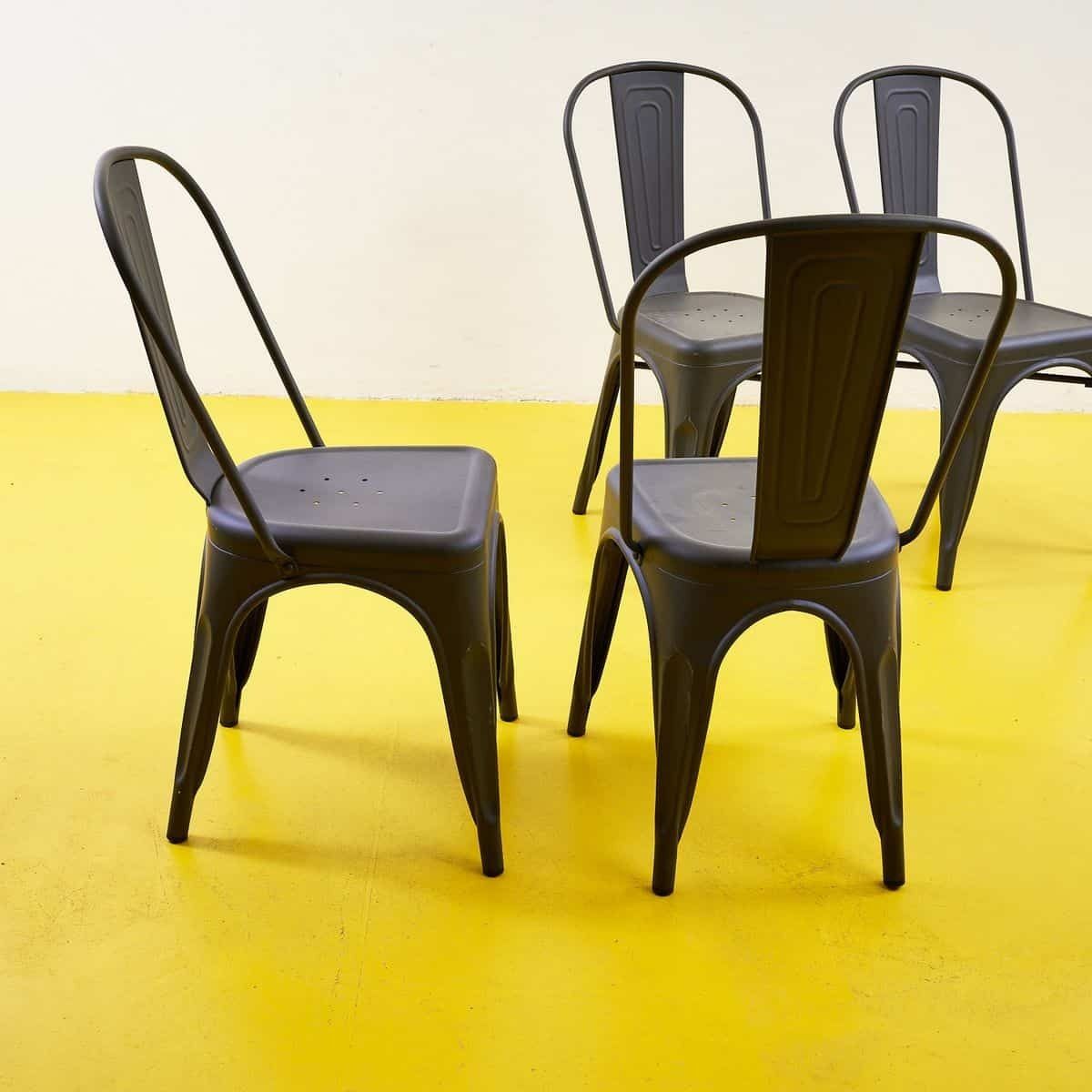 photo for sale Elegant 4 Piece Industrial Style Metal Chairs