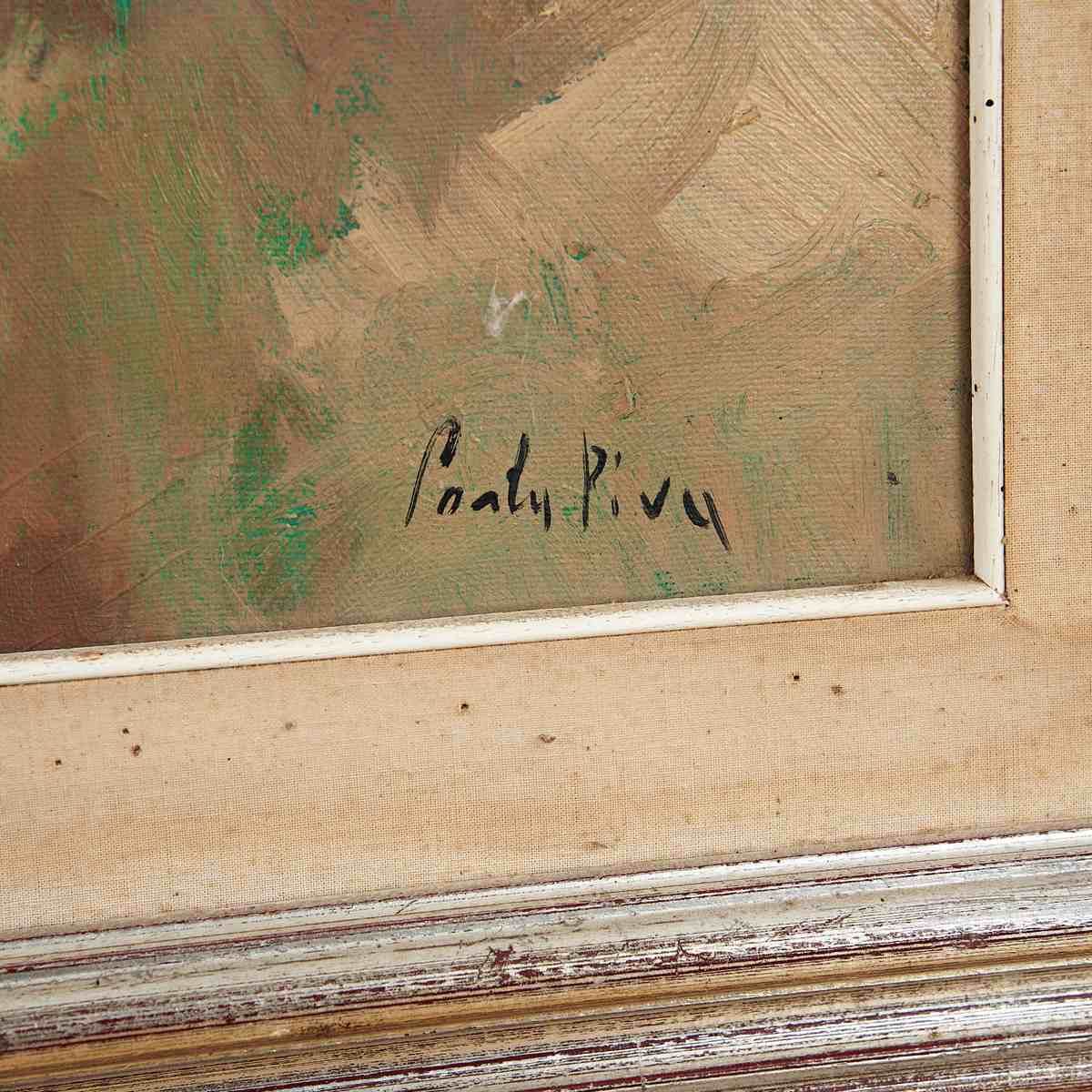 Elegant Floral Painting On Canvas photo furniture
