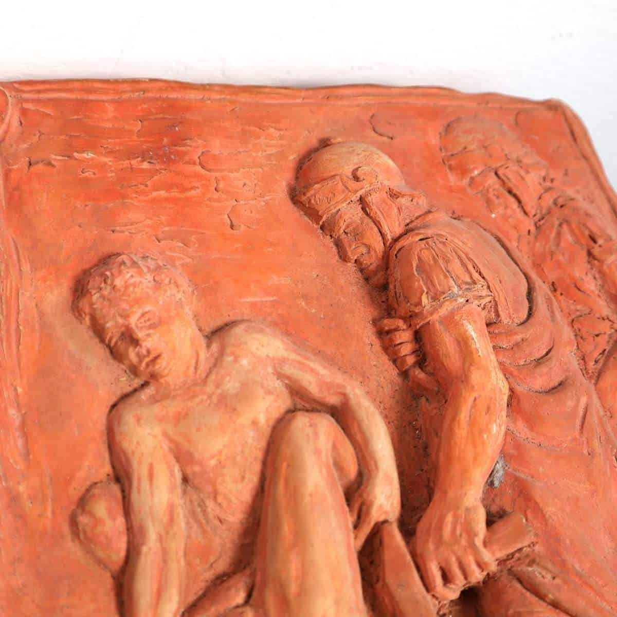 Pair Of Terracotta Bas Reliefs Of Sacred Art photo Art