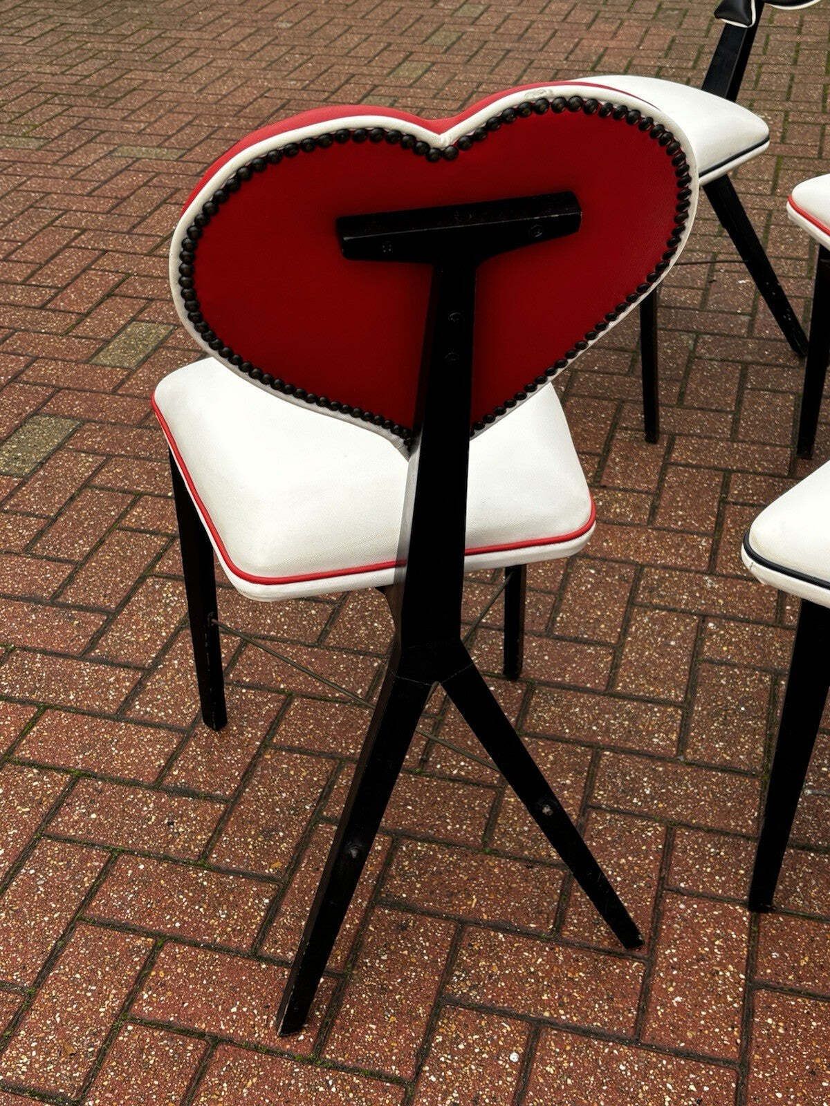 Mid Century Set Of Card Suit Dining Chairs, Poker Chairs, Games Table Chairs. photo buy