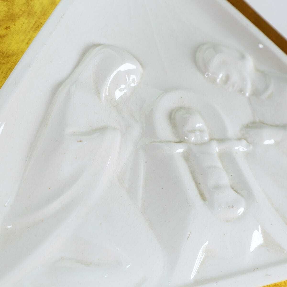 Bas Relief Painting Of The Holy Family In Sphinx Maastricht Ceramic photo for sale