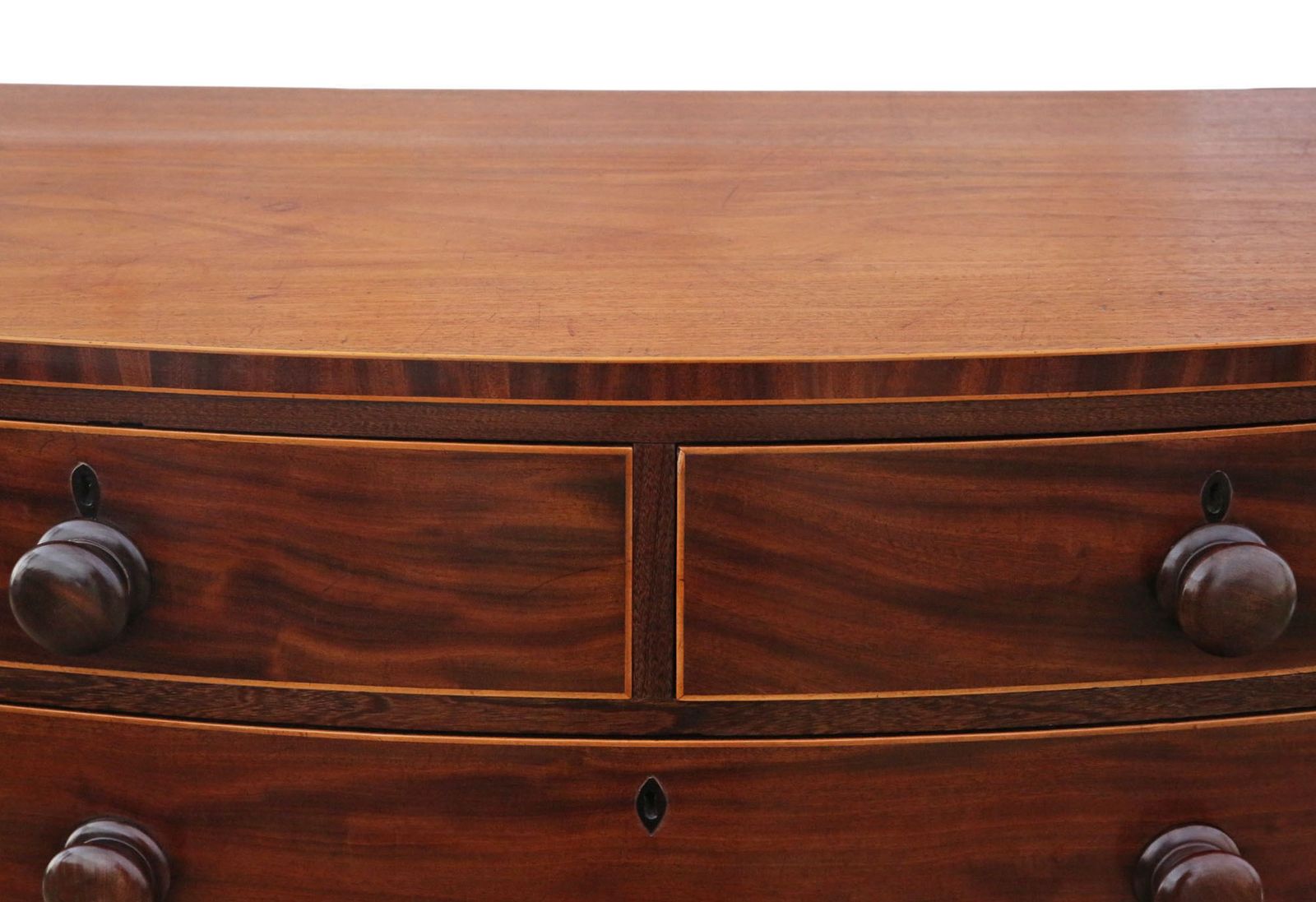 Antique 19th Century Mahogany Bow Front Chest Of Drawers  Fine Quality Gillows photo Furniture
