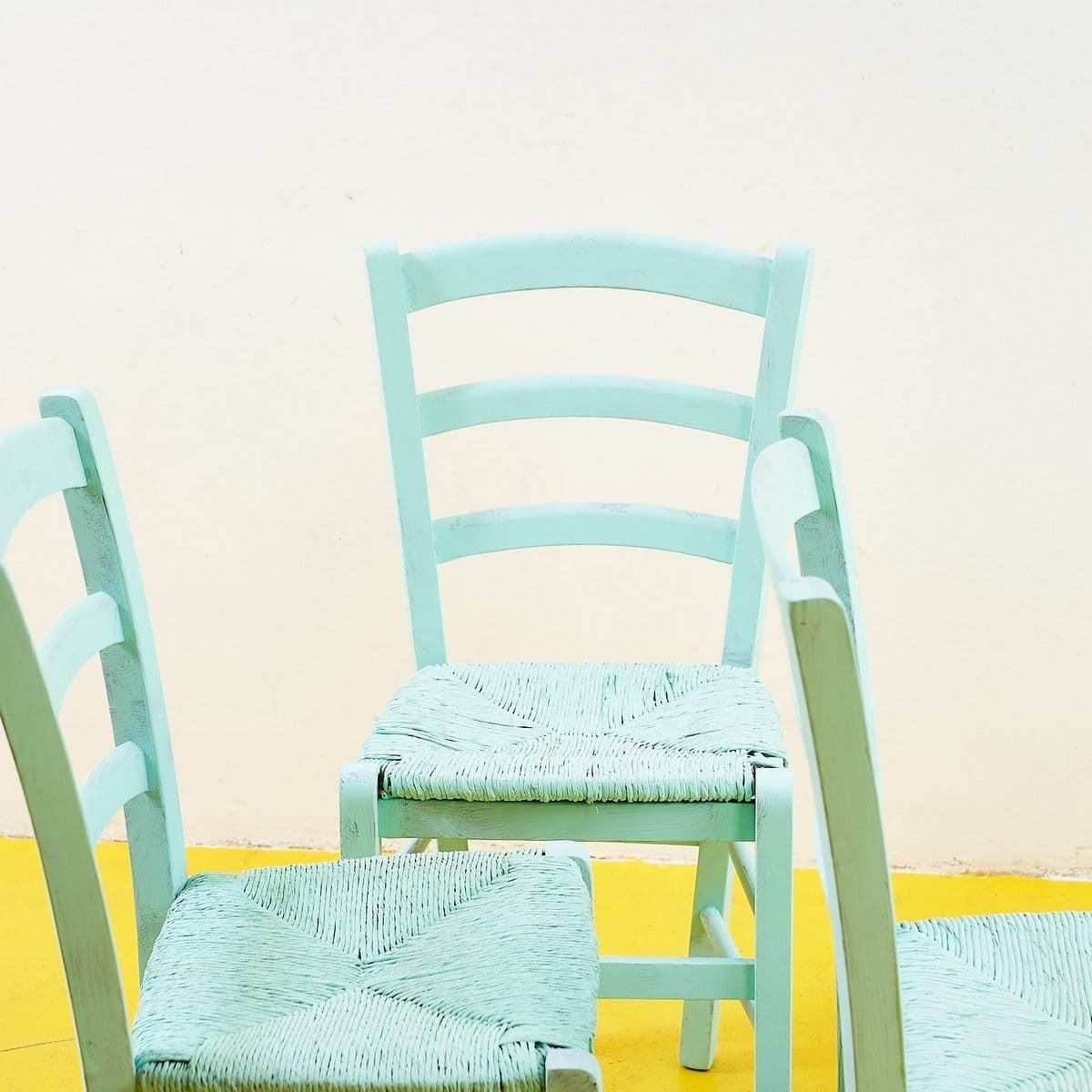 Set Of 4 Vintage Straw Seaside Chairs photo 601.0