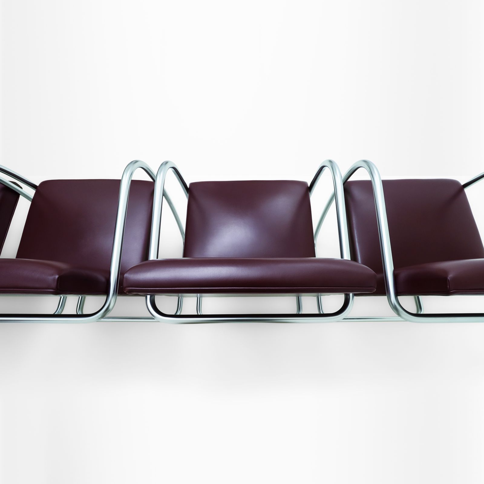 Set Of 4 Mies Van Der Rohe Knoll, Mr50 Brno Leather And Chrome Dining Chairs photo Furniture