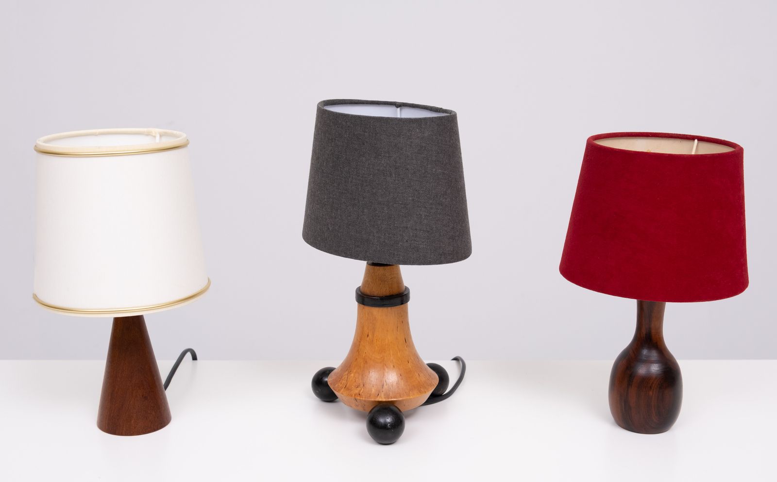 photo furniture Trio Small Table Lamps 1960s Incl Shades Holland