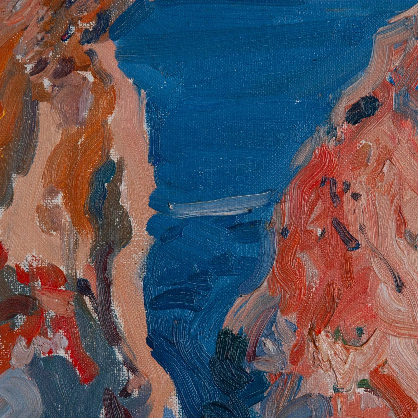 Coloristisch Impressionistisch Olieverfschilderij – Kustrotsen – Raimon Roca photo for sale