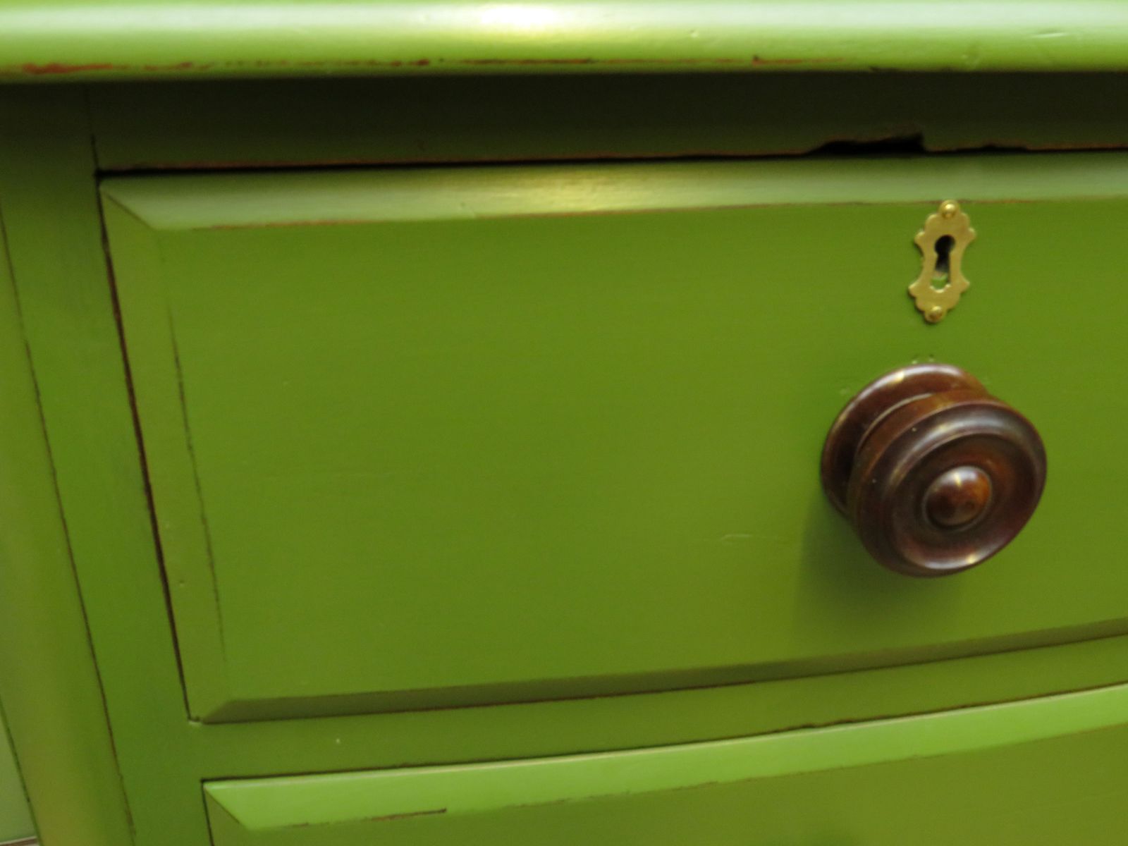 Antique Green Bow Chest Of Drawers photo vinterior